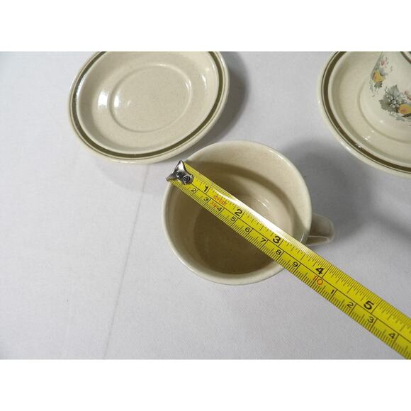 Royal Doulton Harvest Garland Cups Saucer Set of 4 Vintage 1976 Lambeth Stonewar - Picture 9 of 10